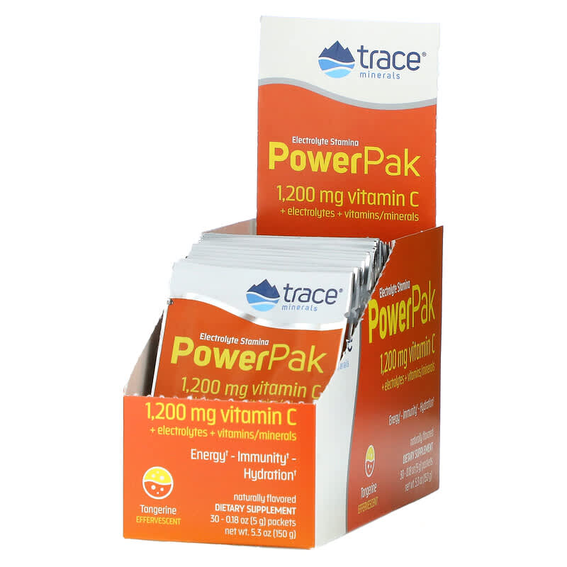 Trace Minerals ® Electrolyte Stamina PowerPak Tangerine 30 Packets 0.18 oz (5 g) Each 1 Trace Minerals ® Electrolyte Stamina PowerPak Tangerine 30 Packets 0.18 oz (5 g) Each 878941003493