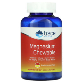 Trace Minerals ® Magnesium Chewable Raspberry Lemon 120 Chewable Wafers 878941004988