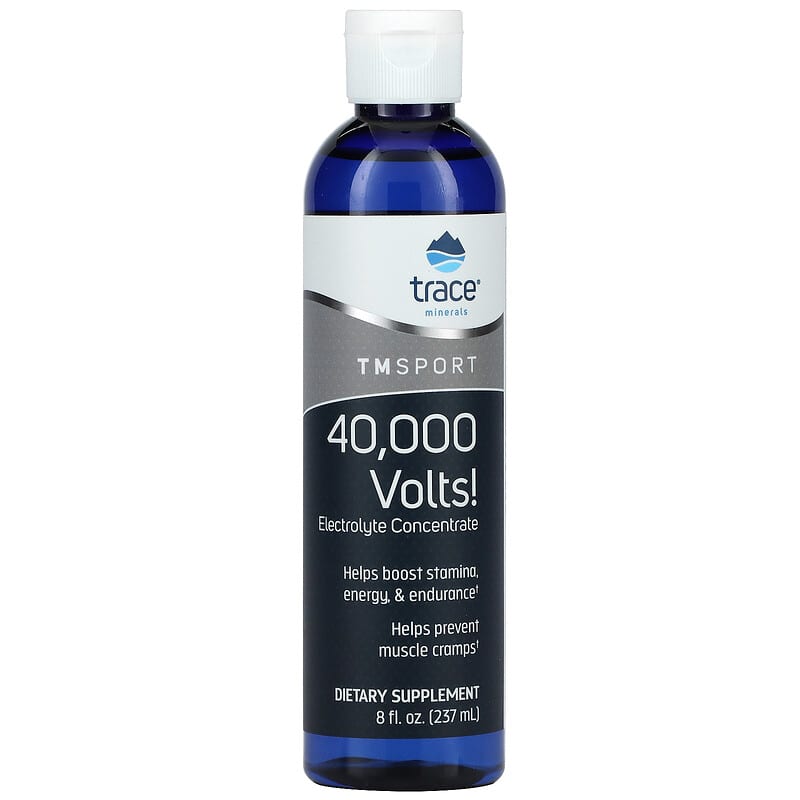 Trace Minerals Research TM Sport 40,000 Volts! Electrolyte Concentrate 8 oz (237 ml) 1 Trace Minerals ® TM Sport 40.000 Volts! Electrolyte Concentrate 8 fl oz (237 ml) 878941001109