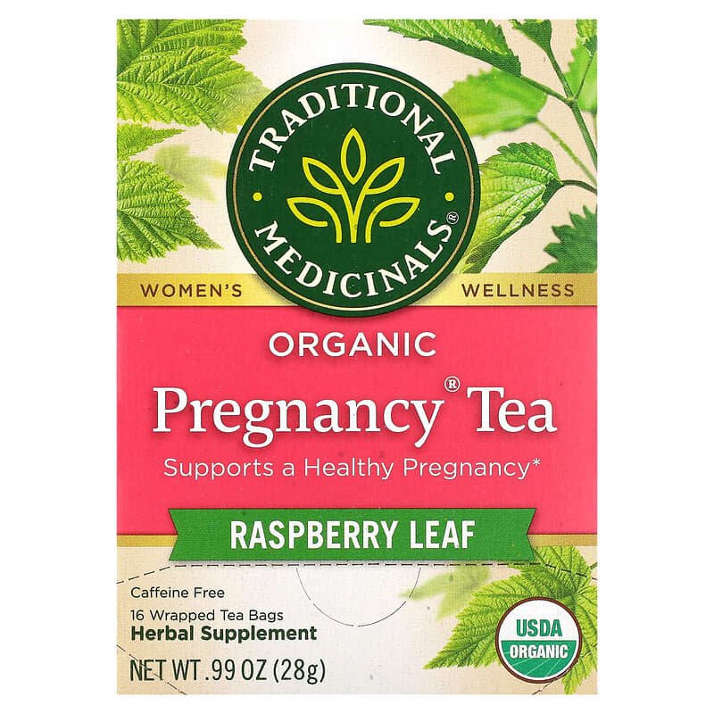 Traditional Medicinals Organic Pregnancy Tea Raspberry Leaf Caffeine Free 16 Wrapped Tea Bags 0.06 oz (1.75 g) Each 1 Traditional Medicinals Organic Pregnancy Tea Raspberry Leaf Caffeine Free 16 Wrapped Tea Bags 0.06 oz (1.75 g) Each 032917000125