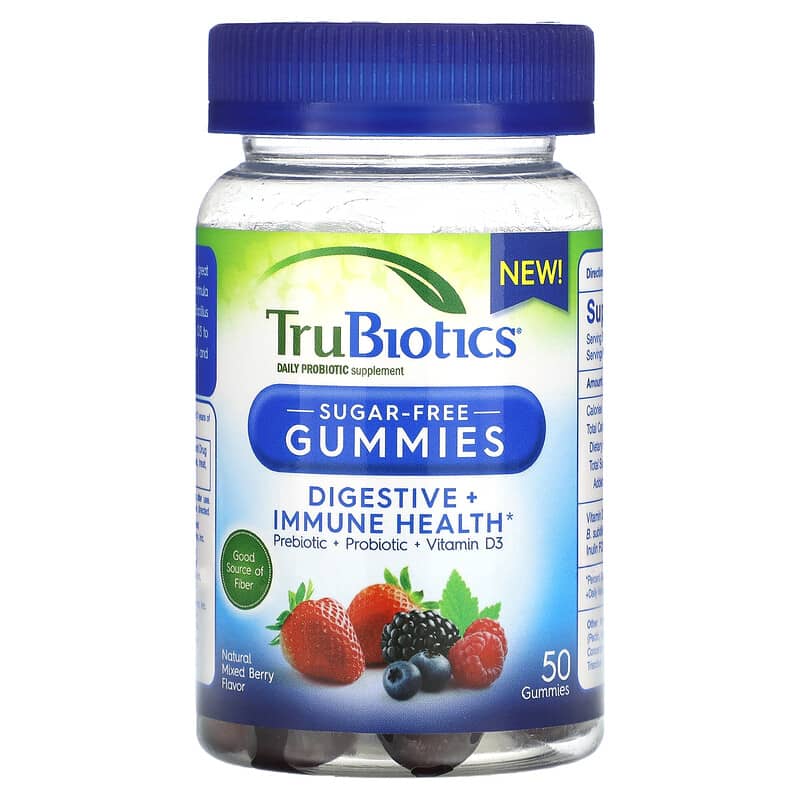 TruBiotics Digestive Immune Health Natural Mixed Berry Sugar-Free 50 Gummies 1 TruBiotics Digestive Immune Health Natural Mixed Berry Sugar-Free 50 Gummies 852870004103