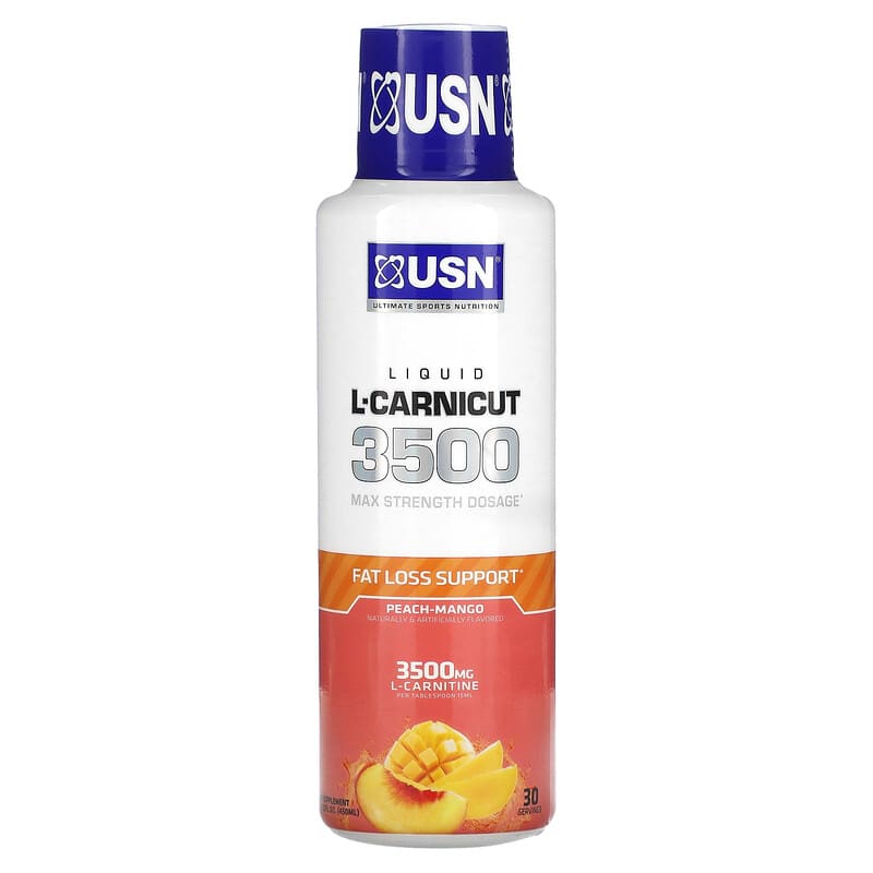 USN Liquid L-Carnicut 3500 Max Strength Dosage Peach Mango 15.22 fl oz (450 ml) 1 USN Liquid L-Carnicut 3500 Max Strength Dosage Peach Mango 15.22 fl oz (450 ml) 6009544945055