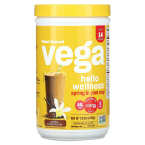 Vega Plant-Based Hello Wellness Drink Mix Vanilla Cappuccino 13.8 oz (390 g) 838766010427