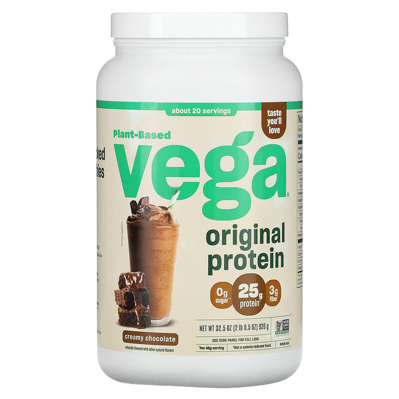 Vega Plant-Based Original Protein Creamy Chocolate 2 lb 0.5 oz (920 g) 1 Vega Plant-Based Original Protein Creamy Chocolate 2 lb 0.5 oz (920 g) 838766001401
