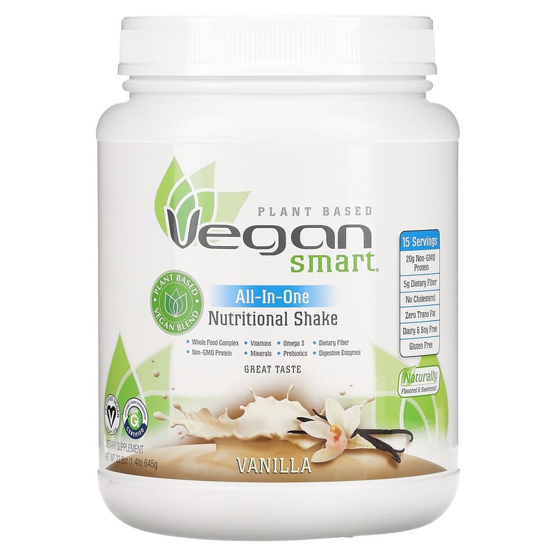 VeganSmart All-In-One Nutritional Shake Vanilla 1.4 lbs (645 g) 1 VeganSmart All-In-One Nutritional Shake Vanilla 1.4 lbs (645 g) 079911028021