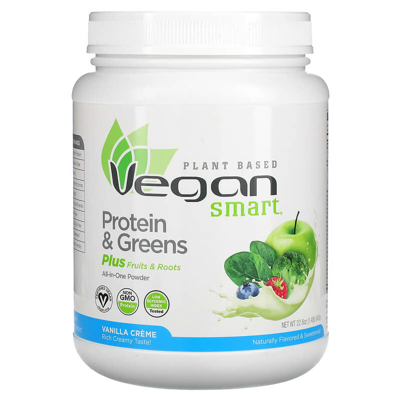 VeganSmart Protein & Greens All-In-One Powder Vanilla Creme 1.4 lbs (645 g) 1 VeganSmart Protein & Greens All-In-One Powder Vanilla Creme 1.4 lbs (645 g) 079911028403