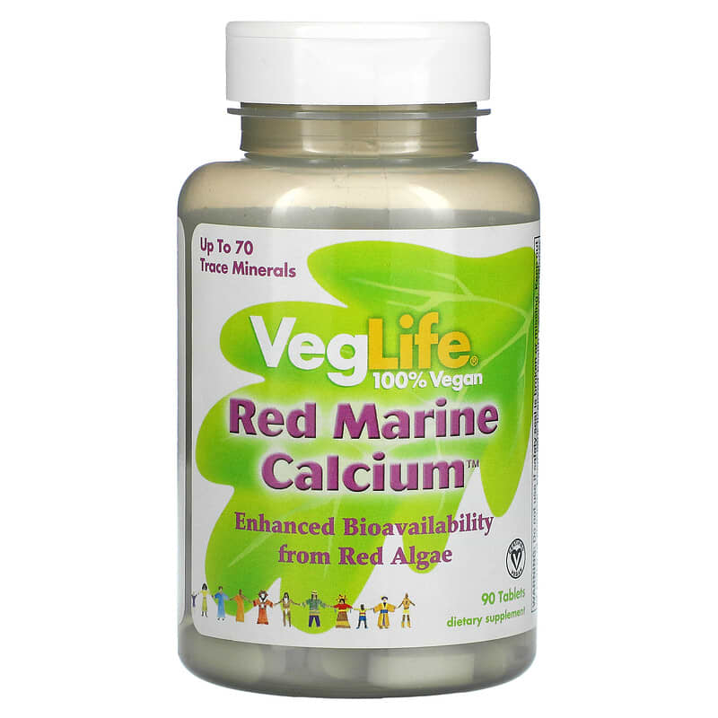 VegLife Red Marine Calcium 90 viên 1 VegLife Red Marine Calcium 90 Tablets 076280219289