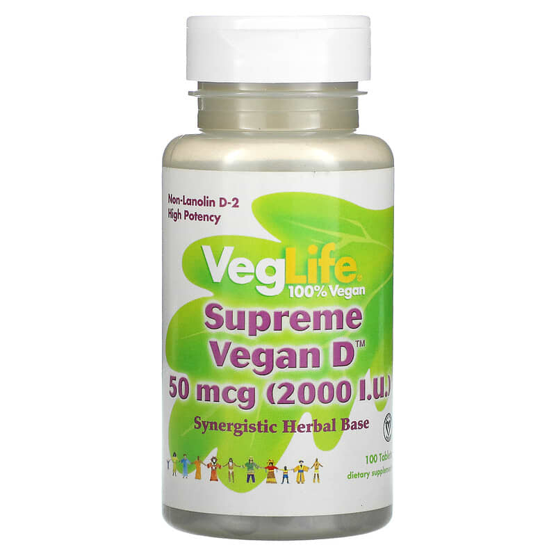 VegLife Supreme Vegan D 2,000 IU 100 viên 1 VegLife Supreme Vegan D 2.000 IU (50 mcg) 100 Tablets 076280870312