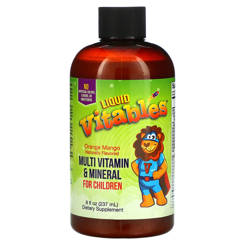 Vitables Liquid Multivitamin & Mineral for Children No Alcohol Orange Mango Flavor 8 fl oz (237 ml) 1 Vitables Liquid Multivitamin & Mineral for Children No Alcohol Orange Mango Flavor 8 fl oz (237 ml) 898220014699