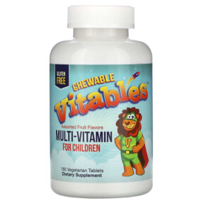 Vitables Multi-Vitamin for Children Assorted Fruit Flavors 180 Vegetarian Tablets 898220014590