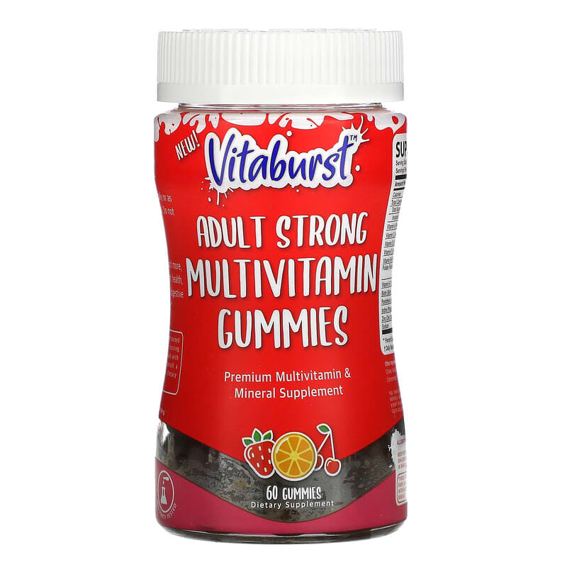 Vitaburst Adult Strong Multivitamin Gummies Strawberry Orange & Cherry 60 Gummies 1 Vitaburst Adult Strong Multivitamin Gummies Strawberry Orange & Cherry 60 Gummies 850013366002