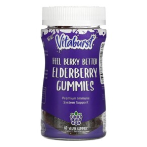 Vitaburst Feel Berry Better Elderberry Gummies Elderberry Flavor 60 Vegan Gummies 850013366033