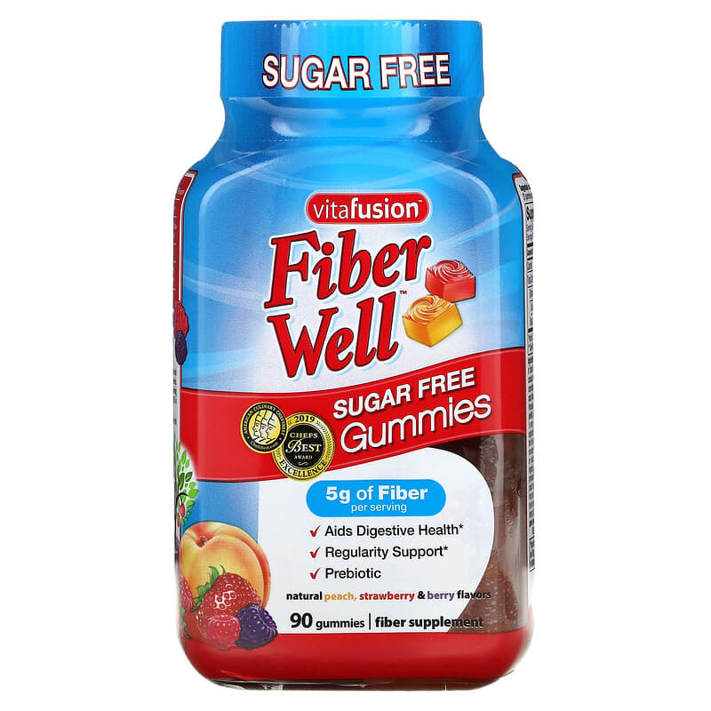 VitaFusion Fiber Well Peach Strawberry Berry 90 Gummies 1 VitaFusion Fiber Well Peach Strawberry Berry 90 Gummies 027917018904