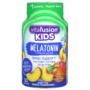 VitaFusion Kids Melatonin For Ages 4+ Natural Tropical Peach 1.5 mg 50 Gummies 027917001708