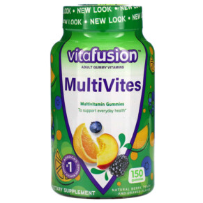 VitaFusion MultiVites Multivitamin Gummies Natural Berry Peach & Orange 150 Gummies 027917019192