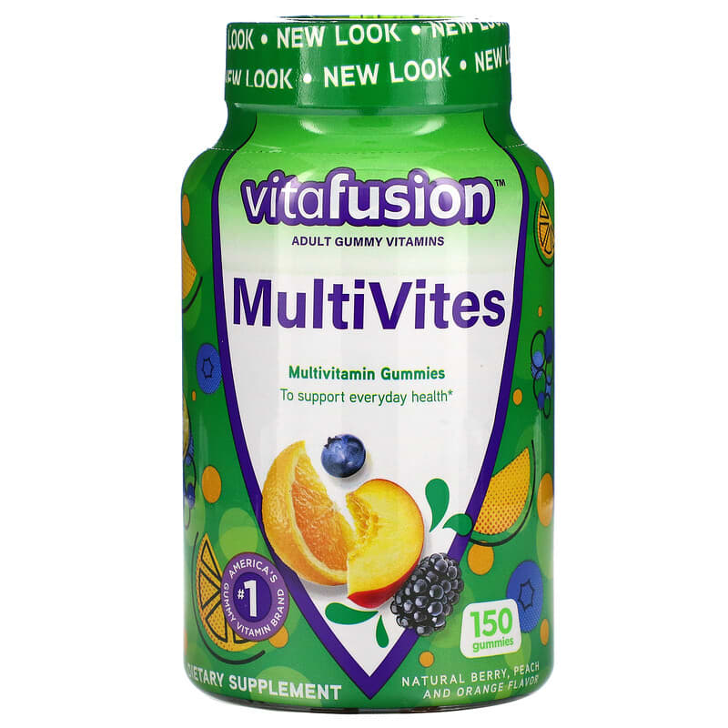VitaFusion MultiVites Multivitamin Gummies Natural Berry Peach & Orange 150 Gummies 1 VitaFusion MultiVites Multivitamin Gummies Natural Berry Peach & Orange 150 Gummies 027917019192