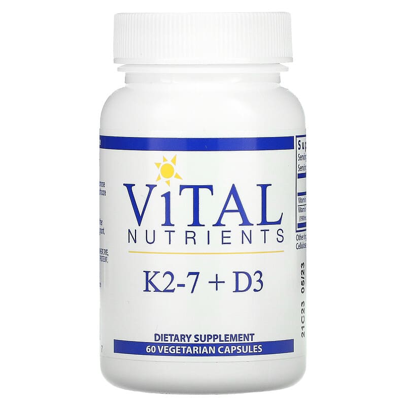 Vital Nutrients K2-7 + D3 60 viên 1 Vital Nutrients K2-7 + D3 60 Vegetarian Capsules 693465549117