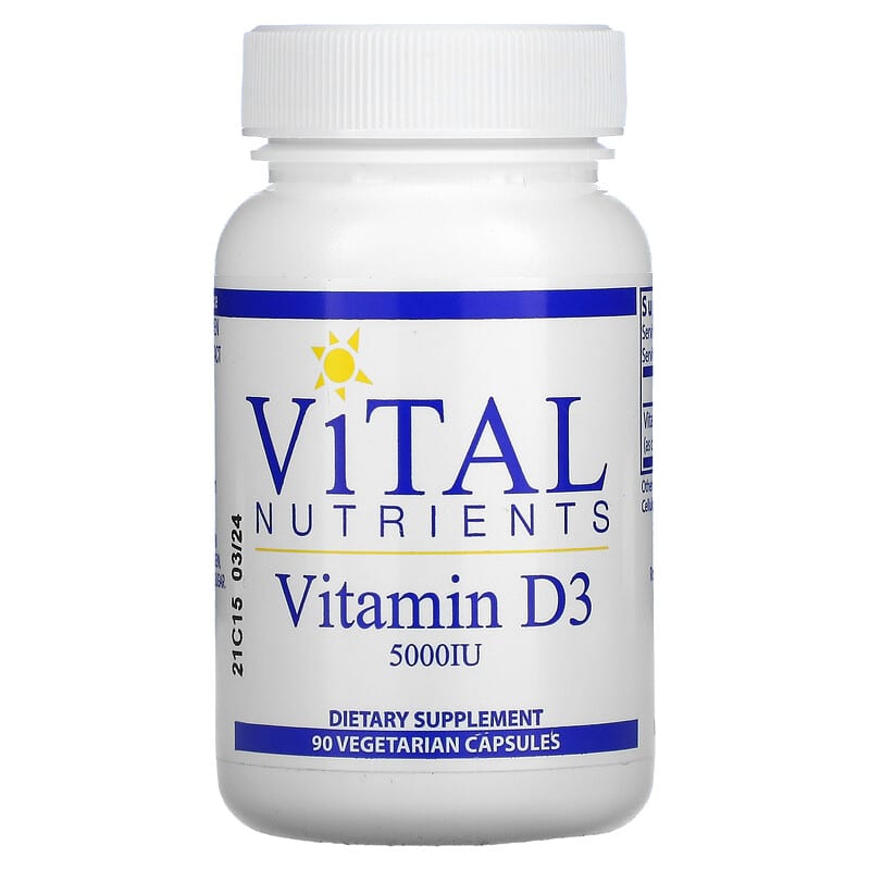 Vital Nutrients Vitamin D3 5,000 IU 90 viên 1 Vital Nutrients Vitamin D3 5.000 IU 90 Vegetarian Capsules 693465539118
