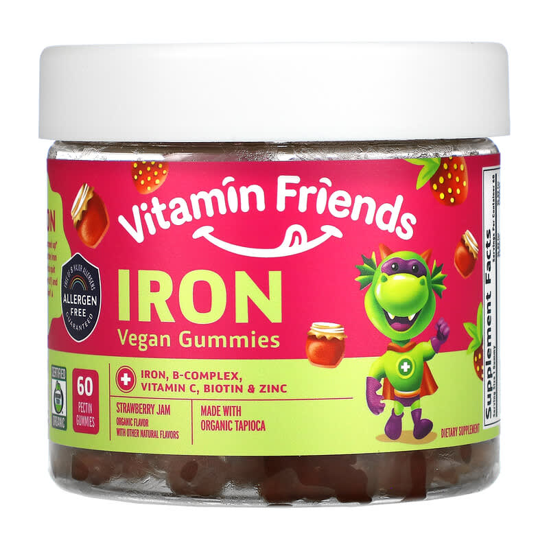 Vitamin Friends Iron Vegan Gummies Strawberry Jam 60 Pectin Gummies 1 Vitamin Friends Iron Vegan Gummies Strawberry Jam 60 Pectin Gummies 852386008619