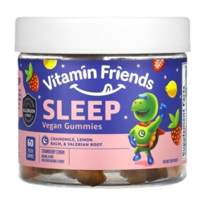 Vitamin Friends Sleep Vegan Gummies Strawberry Lemon 60 Pectin Gummies 852386008510