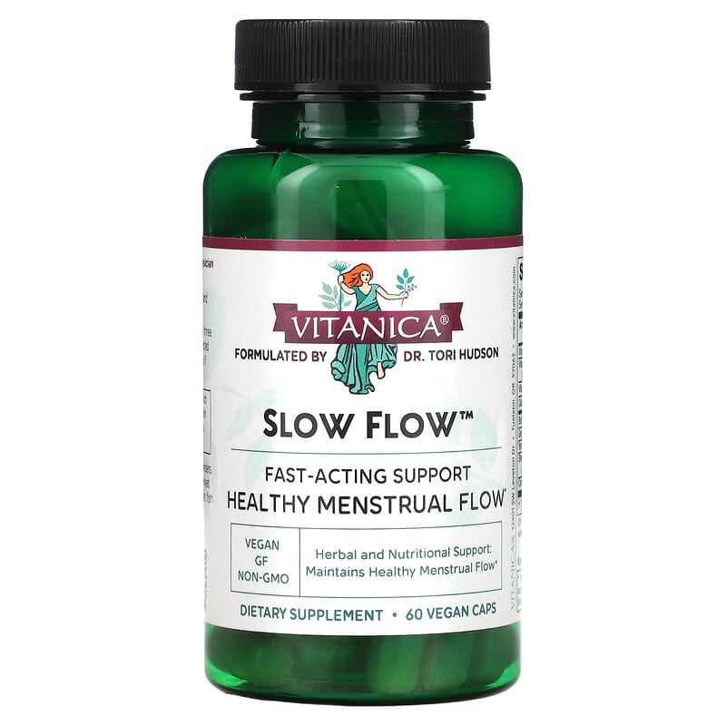 Vitanica Slow Flow Menstrual Flow Support 60 viên 1 Vitanica Slow Flow Healthy Menstrual Flow 60 Vegan Caps 708118021305
