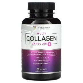 Vitauthority Multi Collagen Capsules Plus Vitamin C Hyaluronic Acid Unflavored 90 Capsules 856360008190