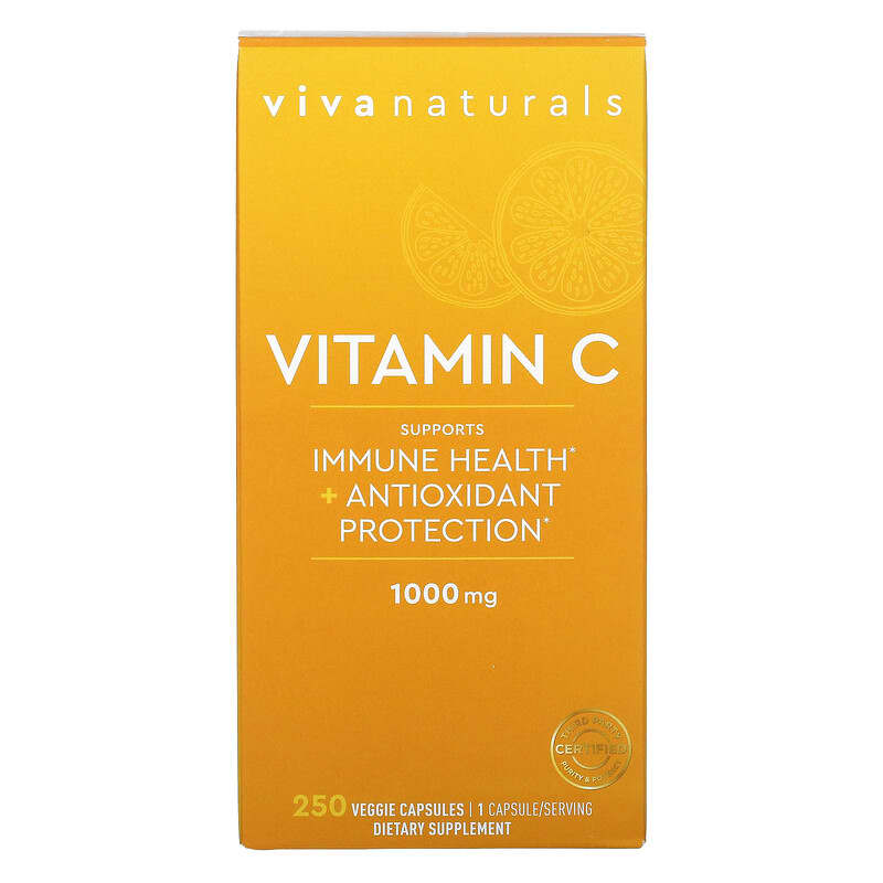 Viva Naturals Vitamin C 1.000 mg 250 Veggie Capsules 1 Viva Naturals Vitamin C 1.000 mg 250 Veggie Capsules 705105193779