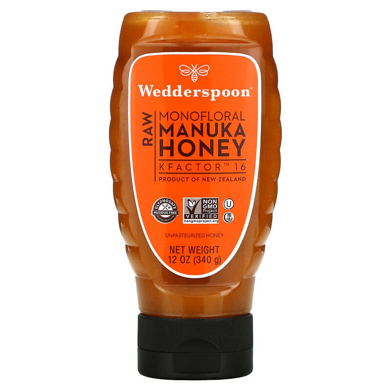 Wedderspoon Raw Monofloral Manuka Honey KFactor 16 12 oz (340 g) 1 Wedderspoon Raw Monofloral Manuka Honey KFactor 16 12 oz (340 g) 814422022584