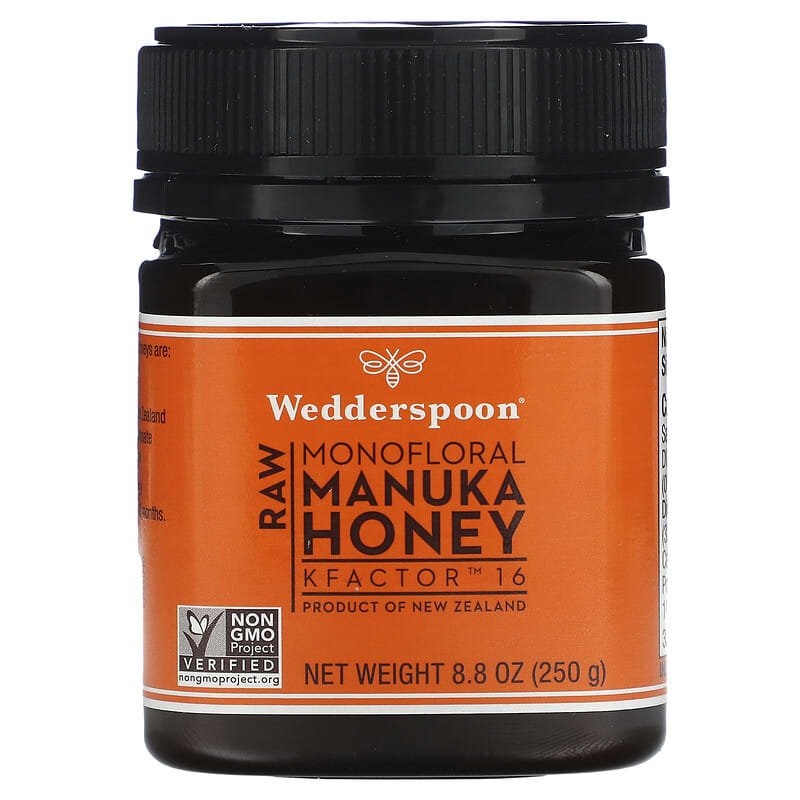 Wedderspoon Raw Monofloral Manuka Honey KFactor 16 8.8 oz (250 g) 1 Wedderspoon Raw Monofloral Manuka Honey KFactor 16 8.8 oz (250 g) 814422020054
