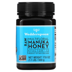 Wedderspoon Raw Multifloral Manuka Honey KFactor 12 1.1 lb (500 g) 814422020030