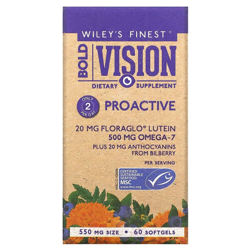 Wiley's Finest Bold Vision Proactive 60 Softgels 1 Wiley's Finest Bold Vision Proactive 60 Softgels 857188004401