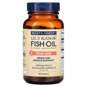 Wiley's Finest Wild Alaksan Fish Oil Peak DHA 180 Softgels 850044010035