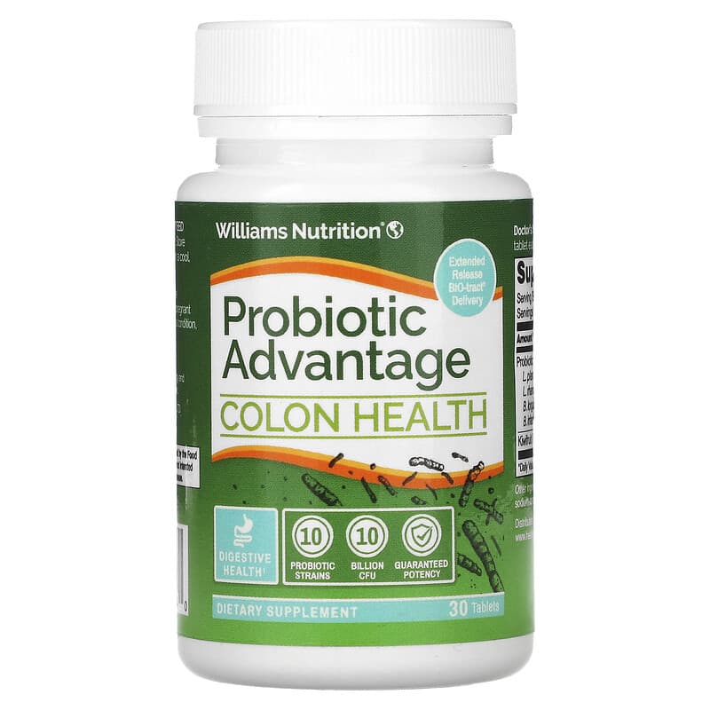 Williams Nutrition Probiotic Advantage Colon Health Extra Strength 30 Tablets 1 Williams Nutrition Probiotic Advantage Colon Health Extra Strength 30 Tablets 678829241340
