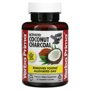 Yerba Prima Activated Coconut Charcoal 60 Vegetarian Capsules 046352006949