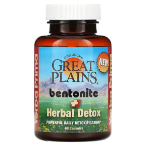 Yerba Prima Great Plains Bentonite + Herbal Detox 60 Capsules 046352005188