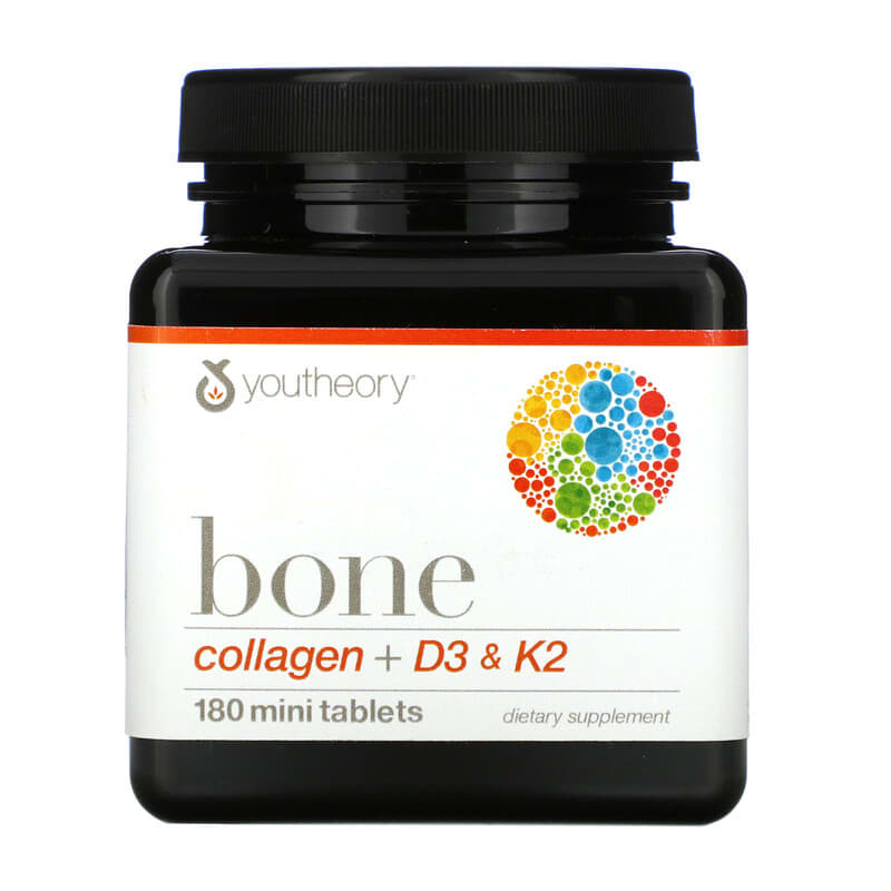 Youtheory Bone Collagen + D3 & K2 180 Mini viên 1 Youtheory Bone Collagen + D3 & K2 180 Mini Tablets 850502007829
