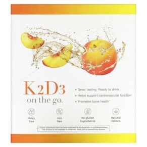 Youtheory K2D3 On Th Go Peach 12 Packets 1 fl oz (30 ml) Each 850021920302