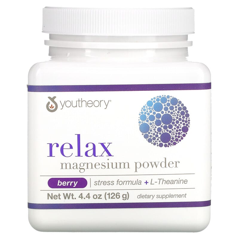 Youtheory Relax Magnesium Powder Berry 4.4 oz (126 g) 1 Youtheory Relax Magnesium Powder Berry 4.4 oz (126 g) 850502007300