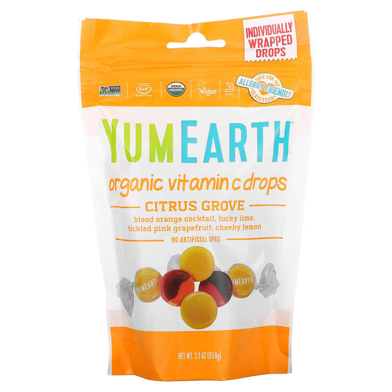 YumEarth Organic Vitamin C Drops Citrus Grove 3.3 oz (93.5 g) 1 YumEarth Organic Vitamin C Drops Citrus Grove 3.3 oz (93.5 g) 810165011533