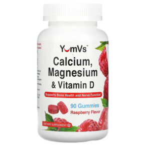 Yum-Vs Calcium Magnesium & Vitamin D Raspberry 90 Gummies 810048610082