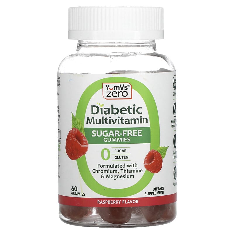 Yum-Vs Diabetic Multivitamin Sugar Free Raspberry 60 Gummies 1 Yum-Vs Diabetic Multivitamin Sugar Free Raspberry 60 Gummies 810048611171