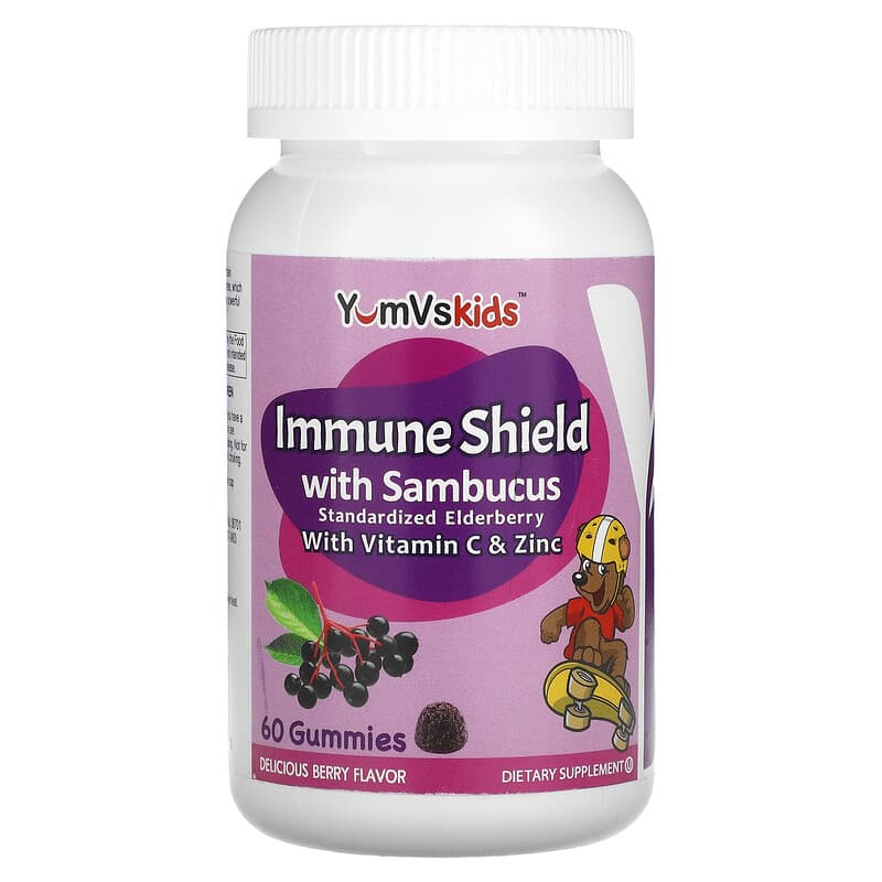 Yum-Vs Immune Shield with Sambucus Berry 60 Gummies 1 Yum-Vs Immune Shield with Sambucus Berry 60 Gummies 899105001230