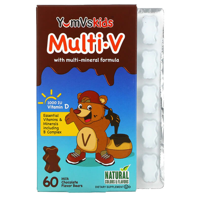 Yum-Vs Multi V with Multi-Mineral Formula Milk Chocolate 60 Bears 1 Yum-Vs Multi V with Multi-Mineral Formula Milk Chocolate 60 Bears 899105001551