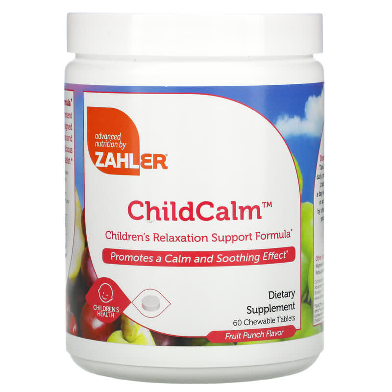 Zahler ChildCalm Children's Relaxation Support Formula Fruit Punch 60 Chewable Tablets 1 Zahler ChildCalm Children's Relaxation Support Formula Fruit Punch 60 Chewable Tablets 848998082086