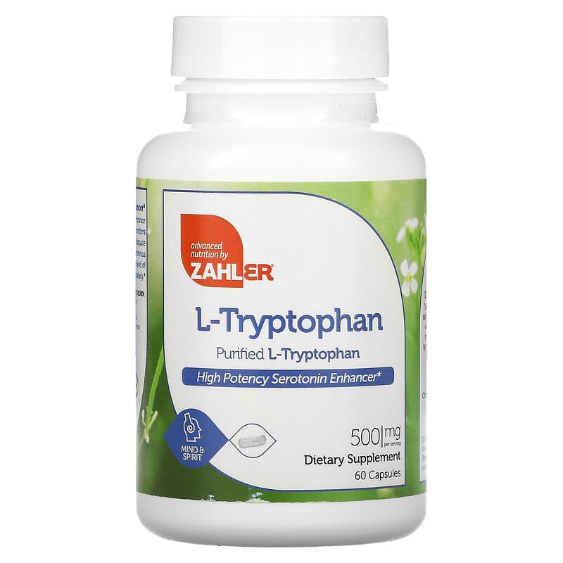 Zahler L-Tryptophan Purified L-Tryptophan 500 mg 60 viên 1 Zahler L-Tryptophan Purified L-Tryptophan 500 mg 60 Capsules 848998081249