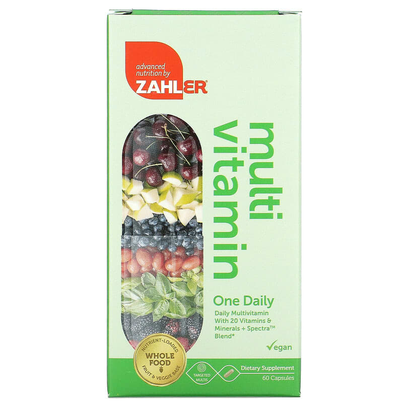 Zahler One Daily Daily Multivitamin with 20 Vitamins & Minerals + Spectra Blend 60 viên 1 Zahler One Daily Daily Multivitamin with 20 Vitamins & Minerals + Spectra Blend 60 Capsules 848998082314