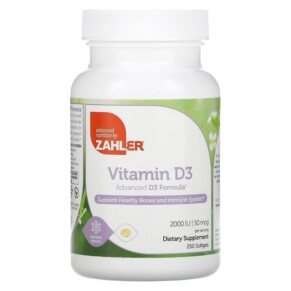 Zahler Vitamin D3 Advanced D3 Formula 50 mcg (2.000 IU) 250 Softgels 848998000417