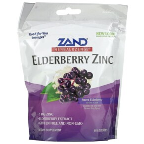 Zand Herbalozenge Elderberry Zinc Sweet Elderberry 80 Lozenges 041954711420