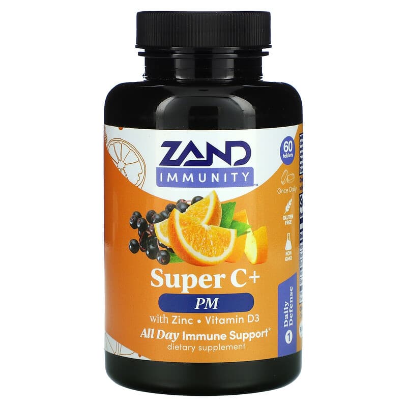Zand Immunity Super C+ PM With Zinc/Vitamin D3 60 Tablets 1 Zand Immunity Super C+ PM With Zinc/Vitamin D3 60 Tablets 041954142088
