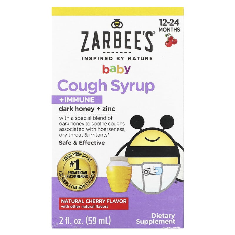 Zarbee's Baby Cough Syrup + Immune 12-24 Months Natural Cherry 2 fl oz (59 ml) 1 Zarbee's Baby Cough Syrup + Immune 12-24 Months Natural Cherry 2 fl oz (59 ml) 897233709028
